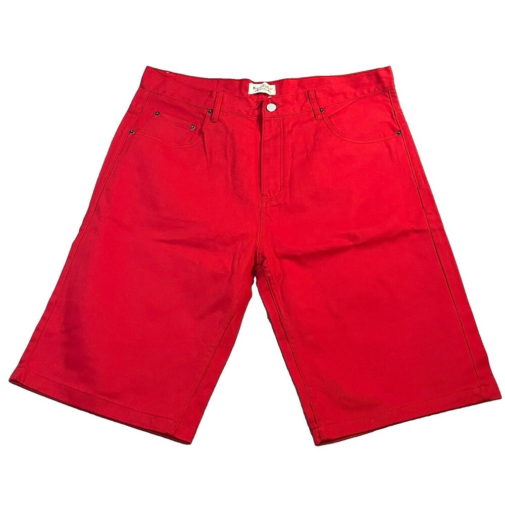 Beyond the Limit Red Denim Jean Shorts Mens Size 42 NWOT Streetwear